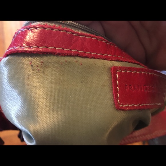 Red leather Francesco Biasia bag - Picture 4 of 4